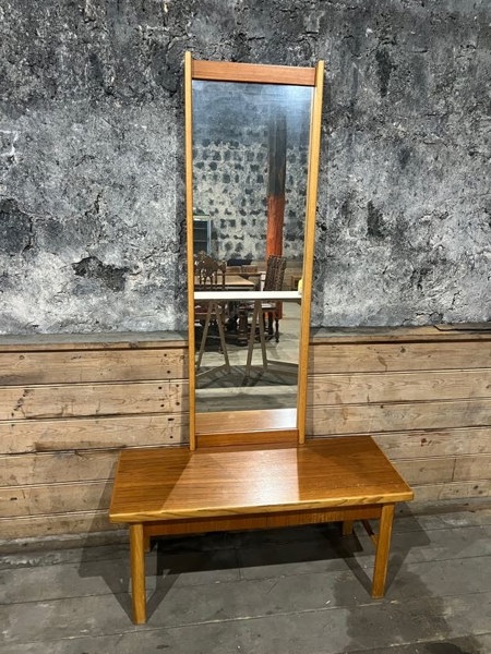 Hallmöbel teak spegel+bord