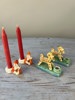 Äldre små ljusstakar, bockar + tomtar