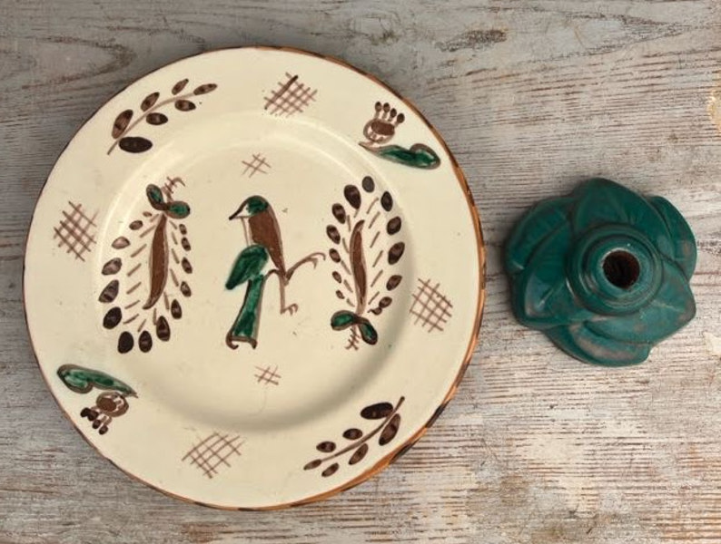 Upsala Ekeby ljushållare + Gefle fat