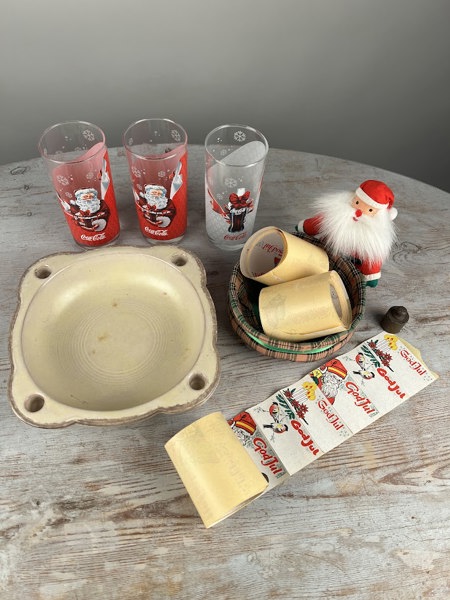 3 rullar eiketter retro, coca colagals+adventljusstake