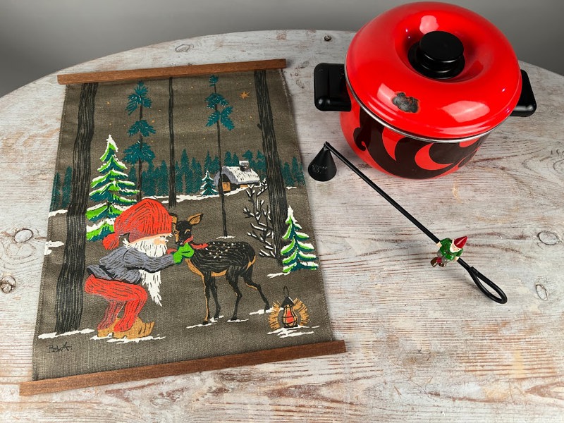 Retro gryta+ljussläckare+bonad