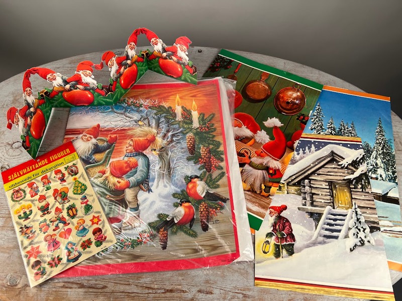 Plancher med julmotiv äldre+klistermärken