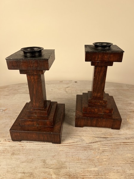 Ljusstakar i trä metall för ljuset 30-tal