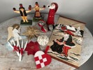 Diverse julsaker kanna, ängelsiluett i trä+bonad mm