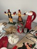 Diverse julsaker kanna, ängelsiluett i trä+bonad mm