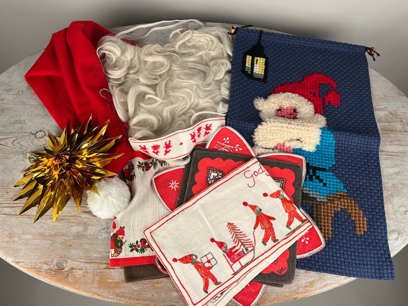 Juldukar+bonad, tomteskägg+luva+stjärna