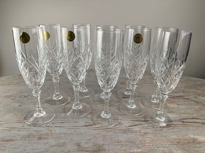 10 kristallglas Champagne