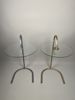 2 glasbord med metallstomme
