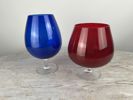 två större ljuslyktor i glas