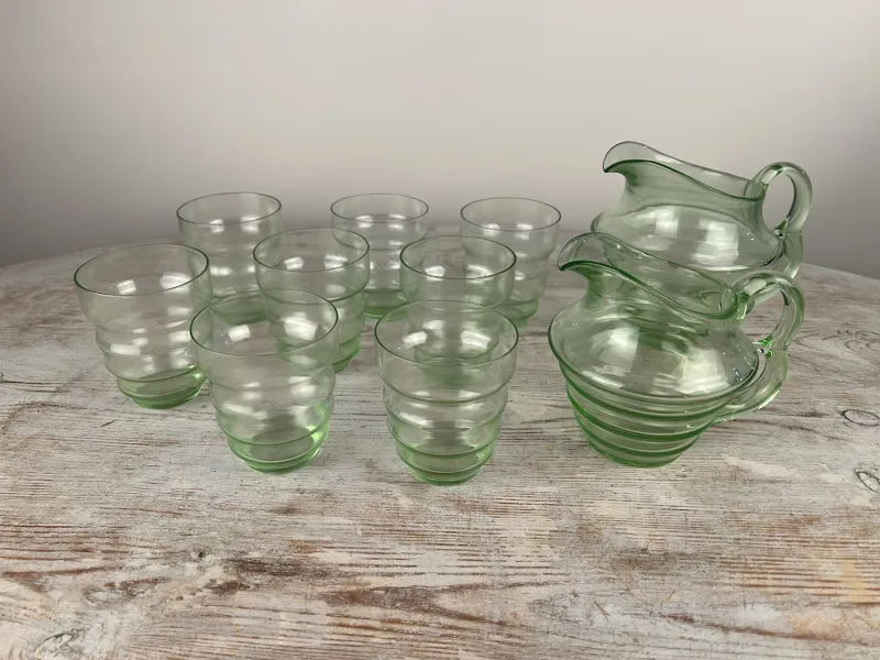 Glasservis "Ring" Gullaskrufs glasbruk 30-tal