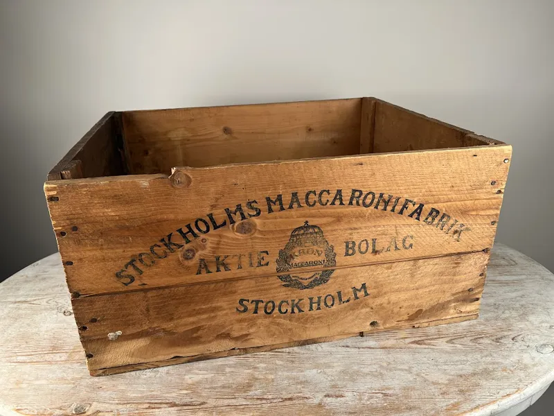 Trälåda Stockholms maccaronifabrik