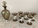 Art Deco Glaskaraff med 6 glas