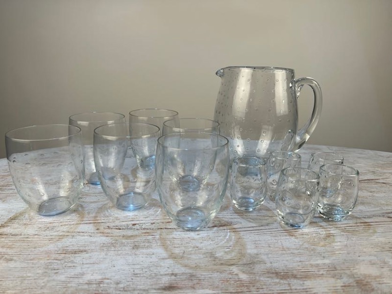 Tillbringare + 6 glas + 5 snapsglas