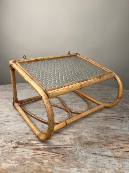 Vägghylla bambu glas